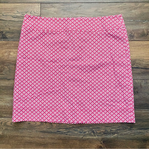 Talbots Skirt 16 Pink / White Lined 1/4 zip reverse - Picture 1 of 6